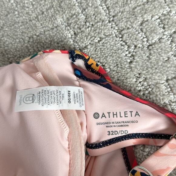 Athleta square neck bra cup Bora bora print bikini tankini top floral underwire - Picture 6 of 6